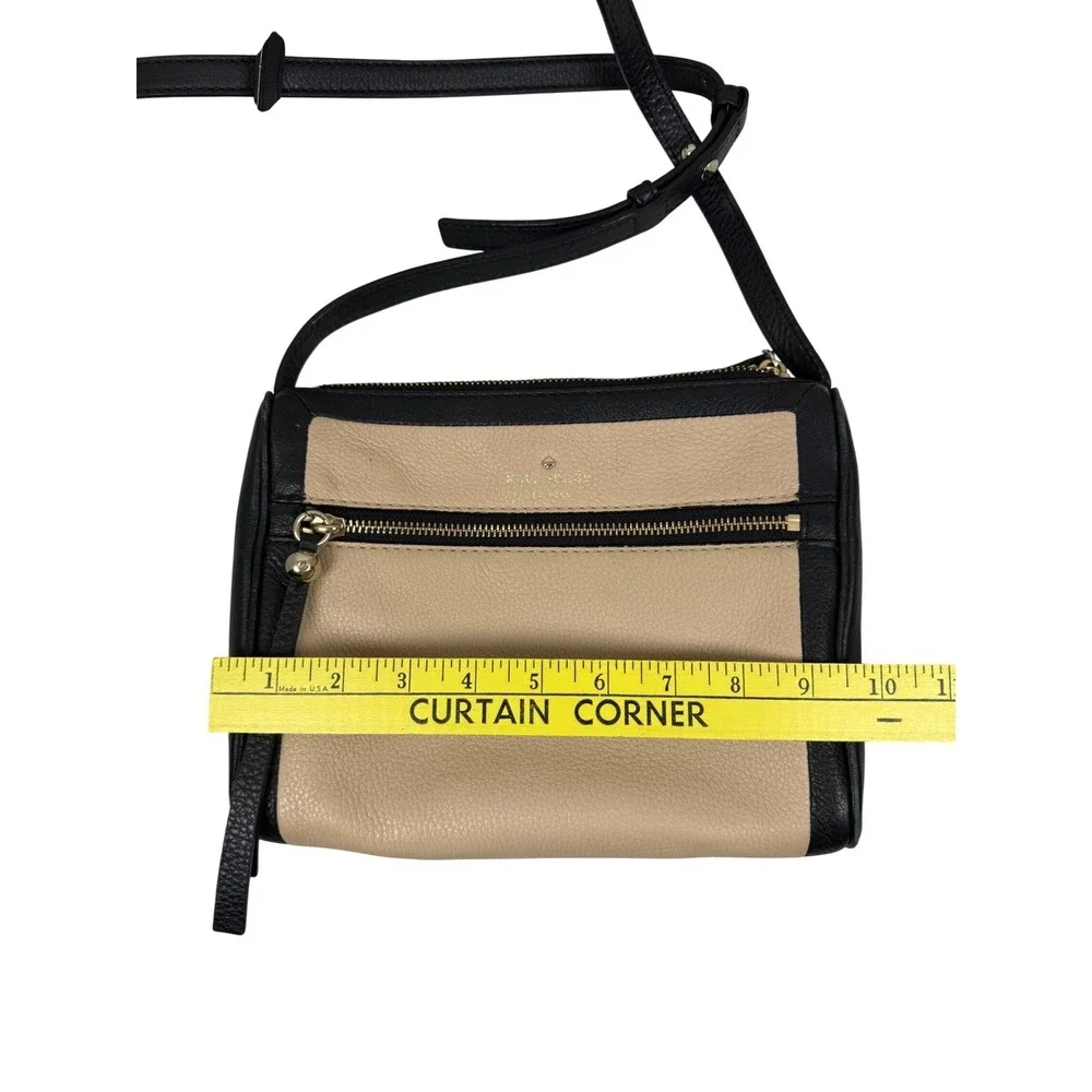 Kate Spade New York Colorblock Crossbody, Taupe and Black, 100% Cow Leather